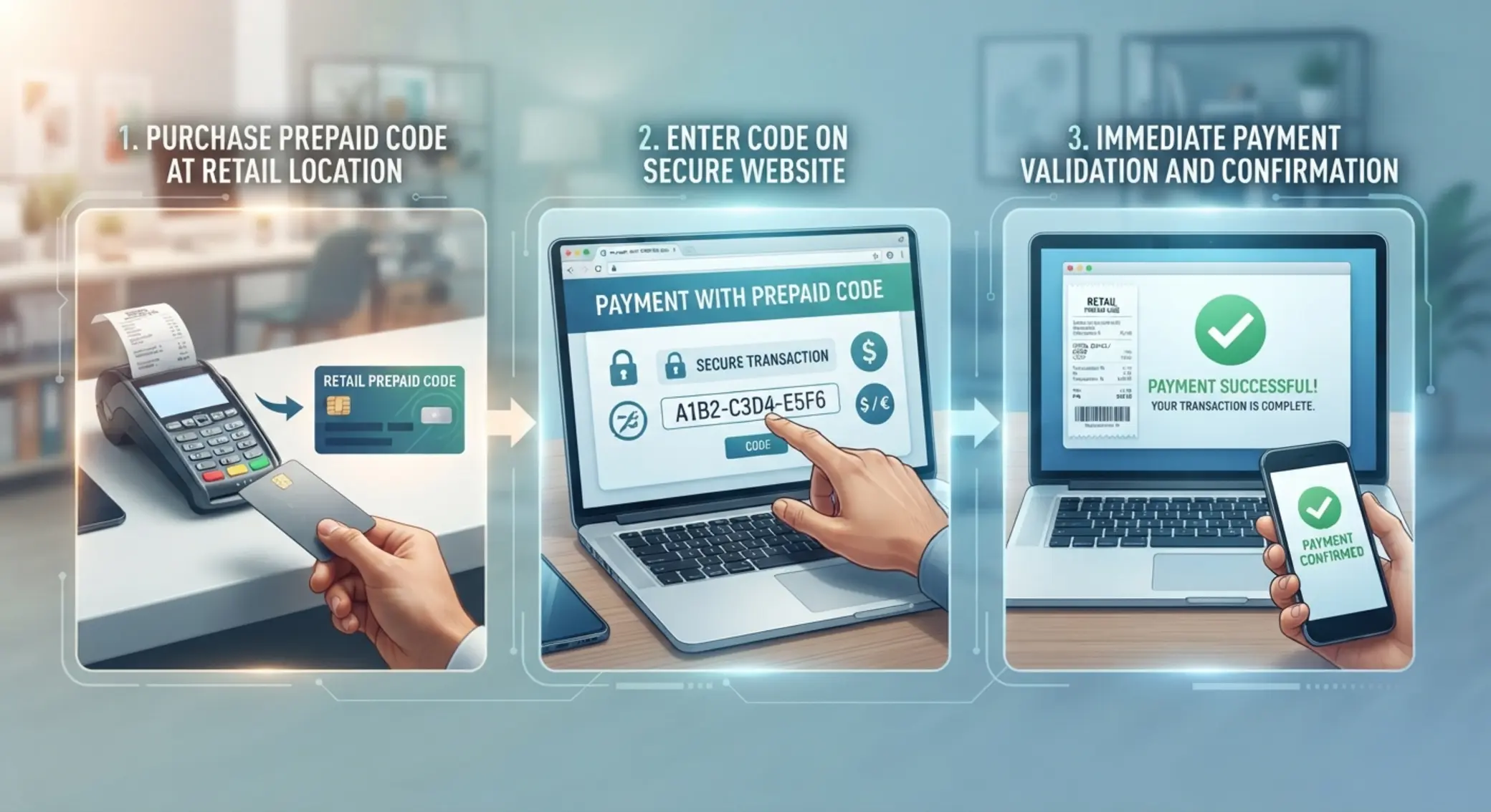 Fonctionnement d’un paiement prépayé en ligne Processus d’utilisation d’un code prépayé en ligne