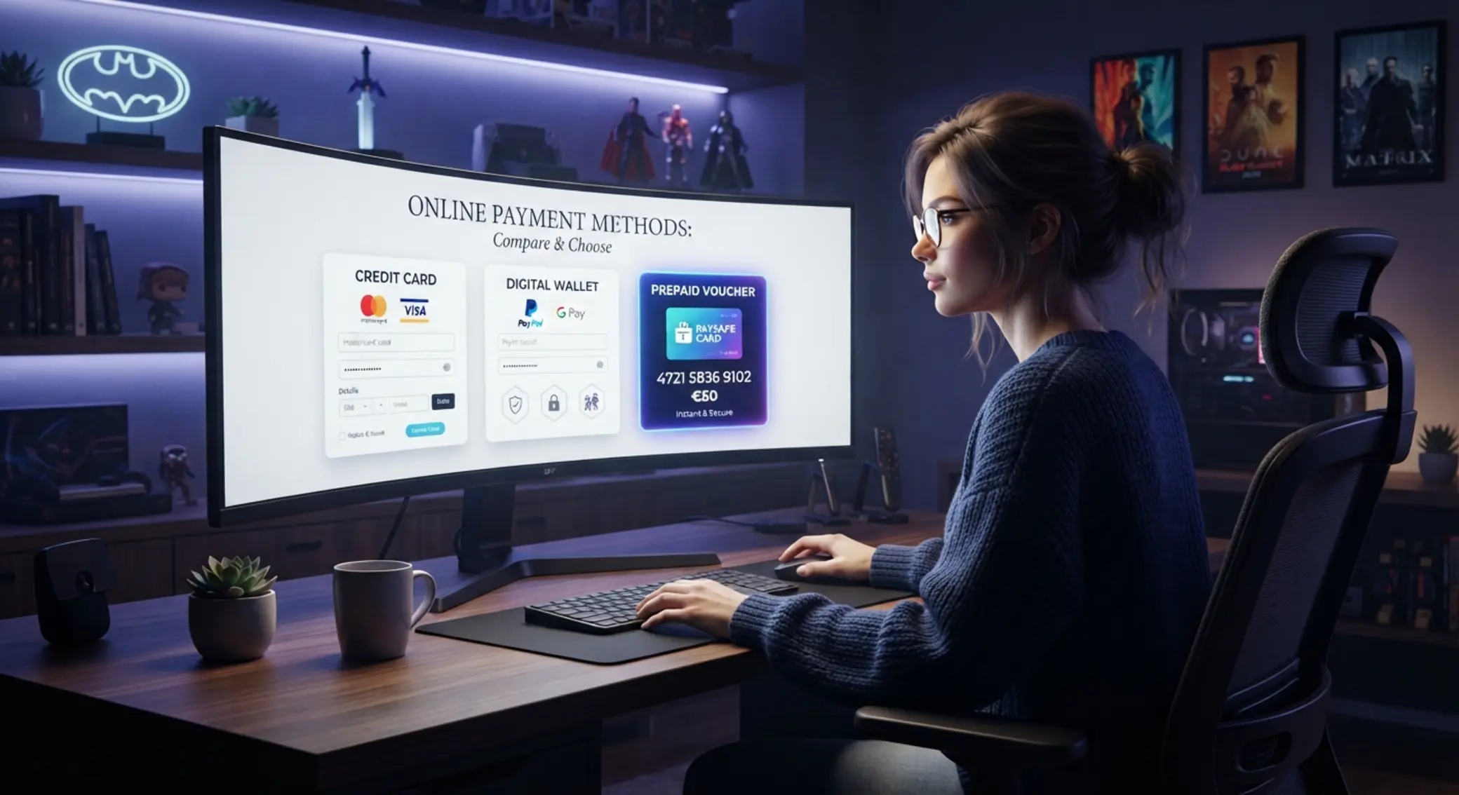 Comparer les méthodes de dépôt en ligne Joueur comparant plusieurs méthodes de dépôt en ligne avec option prépayée mise en avant