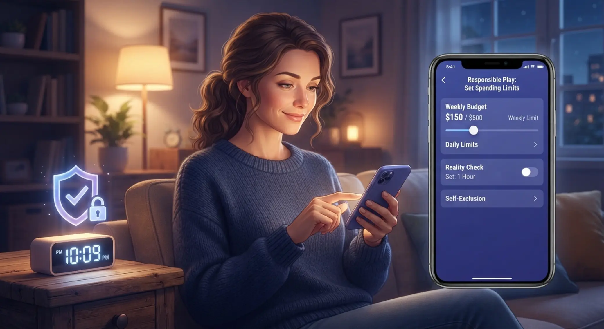 Dépôt responsable et gestion du budget Joueur fixant des limites de dépôt sur smartphone