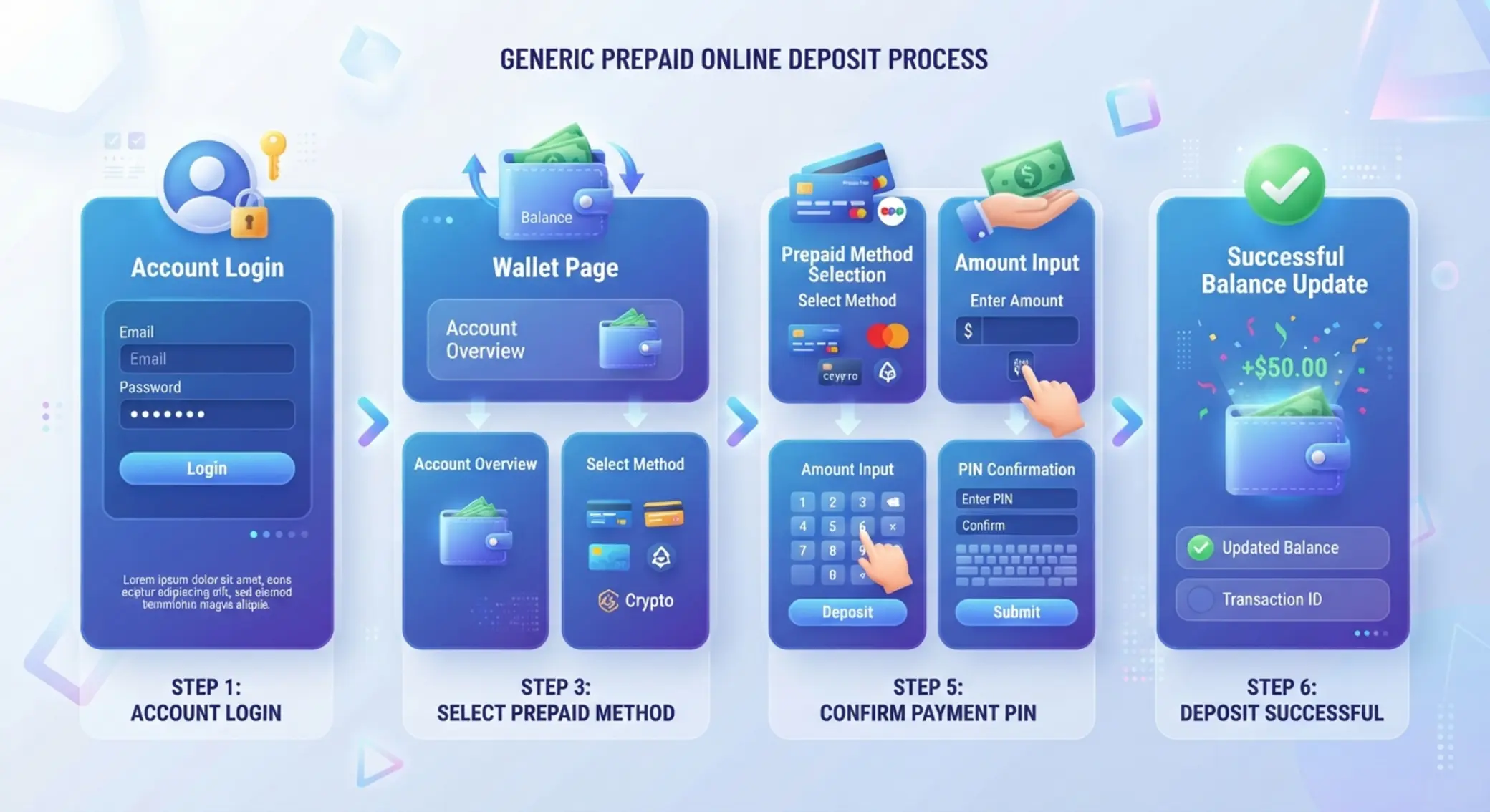 Tutoriel visuel du dépôt prépayé Étapes illustrées d’un dépôt prépayé en ligne