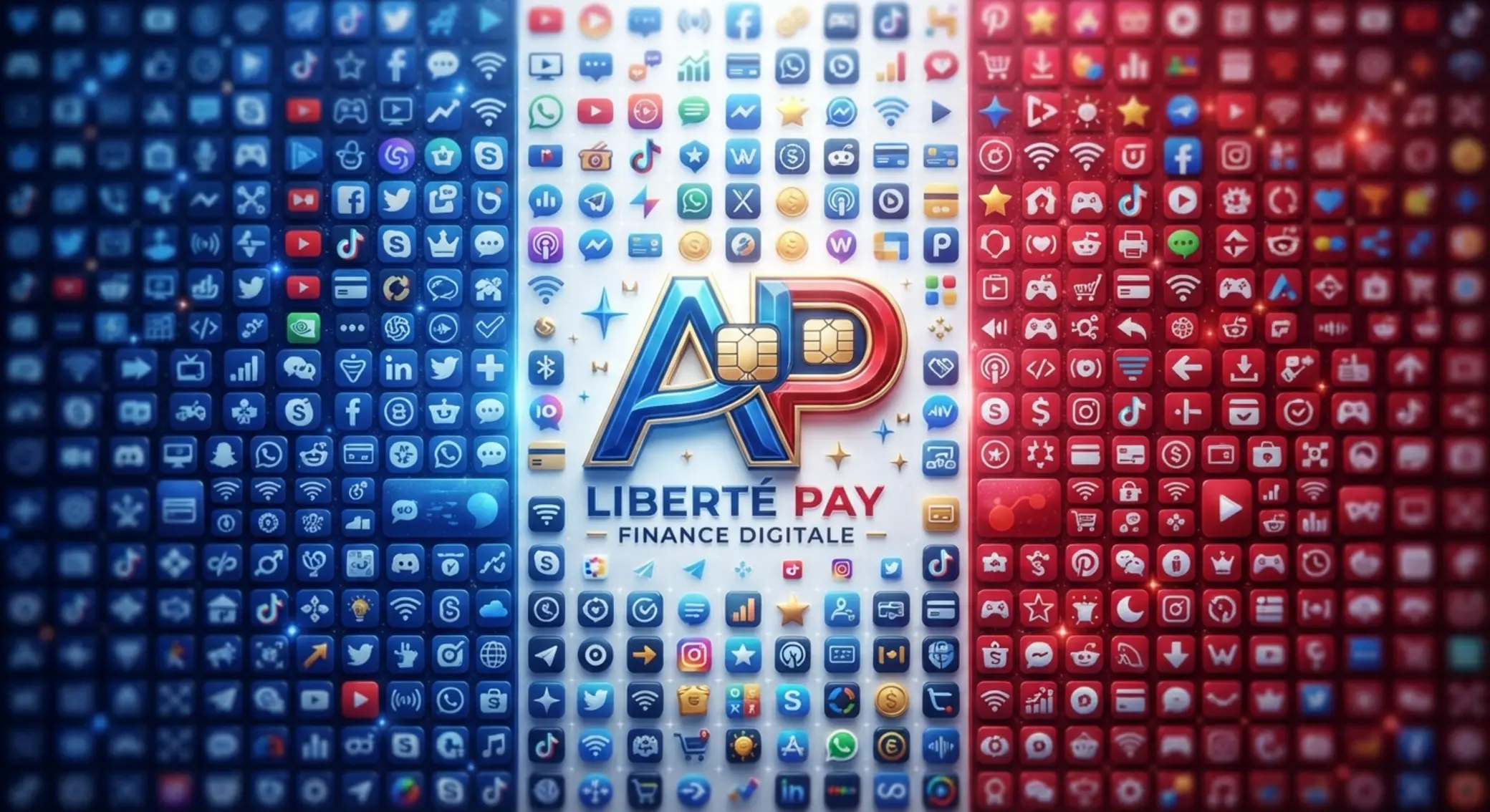 Aperçu visuel des plateformes compatibles avec paiement prépayé Mosaïque de plateformes génériques et paiement prépayé pour la France
