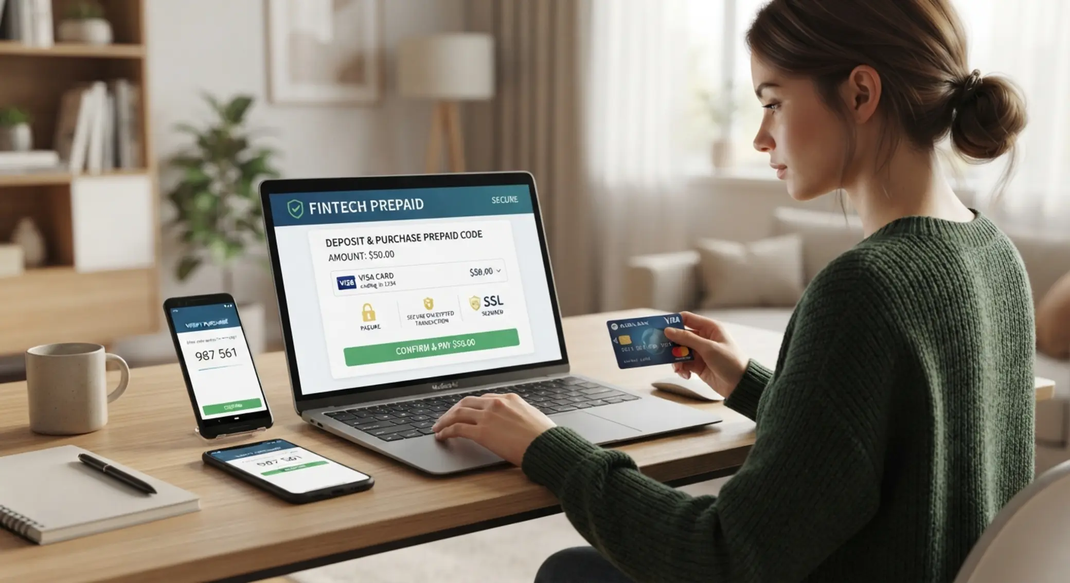 Scénario de paiement avec Maestro et Paysafecard Utilisateur effectuant un paiement en ligne avec carte et code prépayé