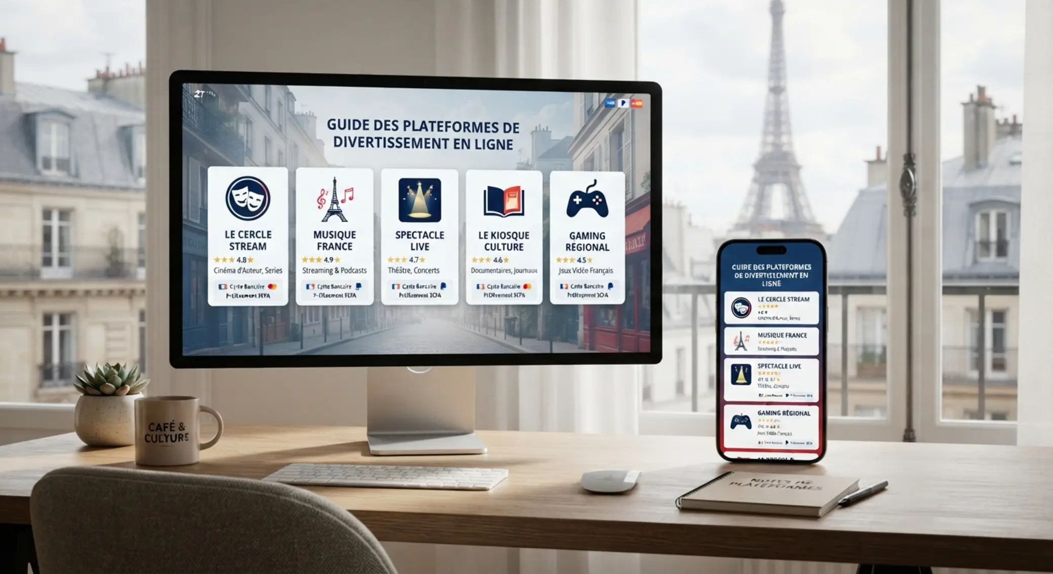 Liste de sites avec interface desktop et mobile Liste de sites pour joueurs français affichée sur écran desktop et mobile